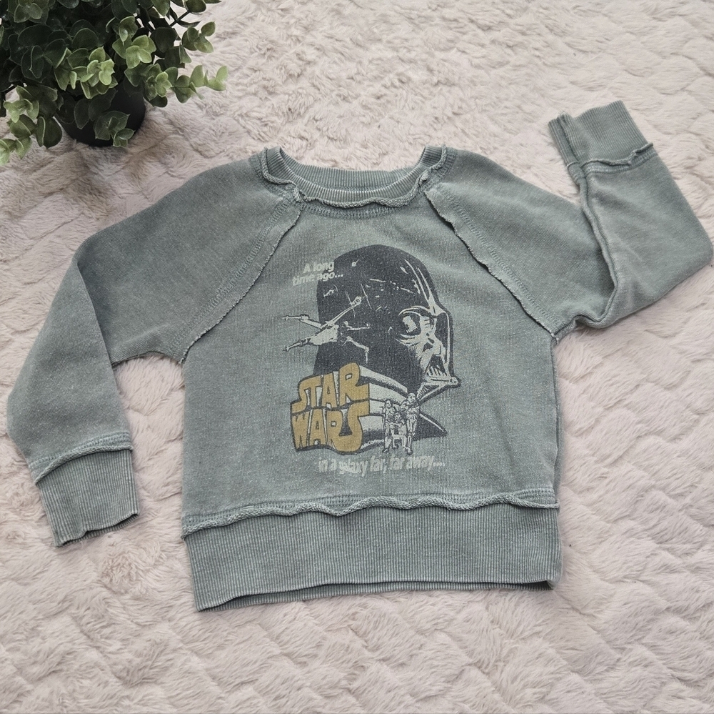 Star Wars x Junk Food Green Darth Vadar Baby Sweatshirt, Size 12 Months